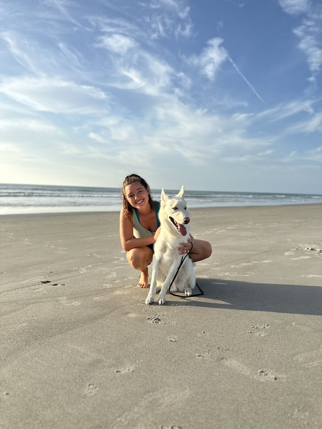 Ali and Ghost at a South Florida beach